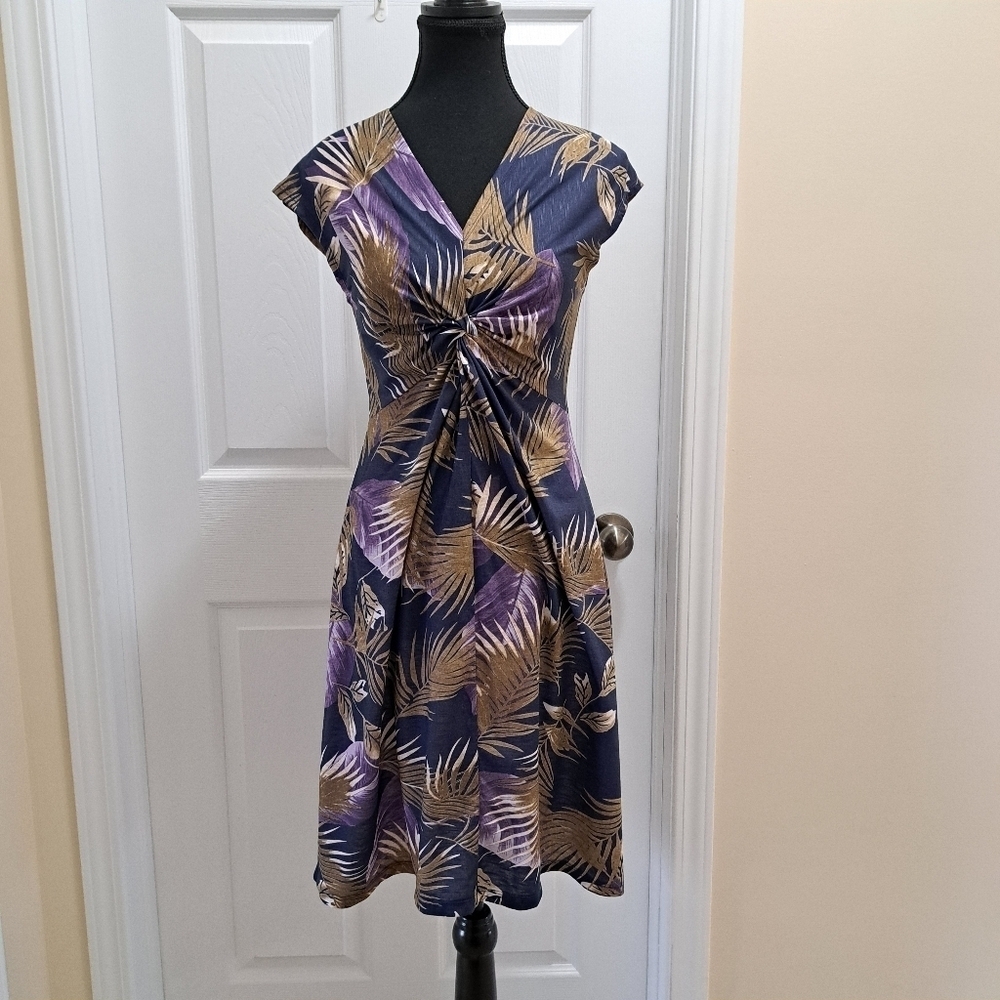 ❤️ NWT Sansara Tropical Print Dress Women's Small Twist Front Sleeveless Dress